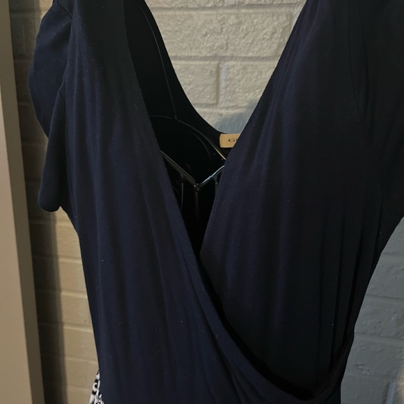 Gilli Navy Maxi Dress with White and Navy Printed Skirt - Picture 2 of 4